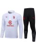 图片 AC Milan 2023-2024 Men's White Football Training Tracksuit (Zip-Neck Top & Soccer Pants)