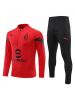 图片 AC Milan 2023-2024 Men's White Football Training Tracksuit (Zip-Neck Top & Soccer Pants)